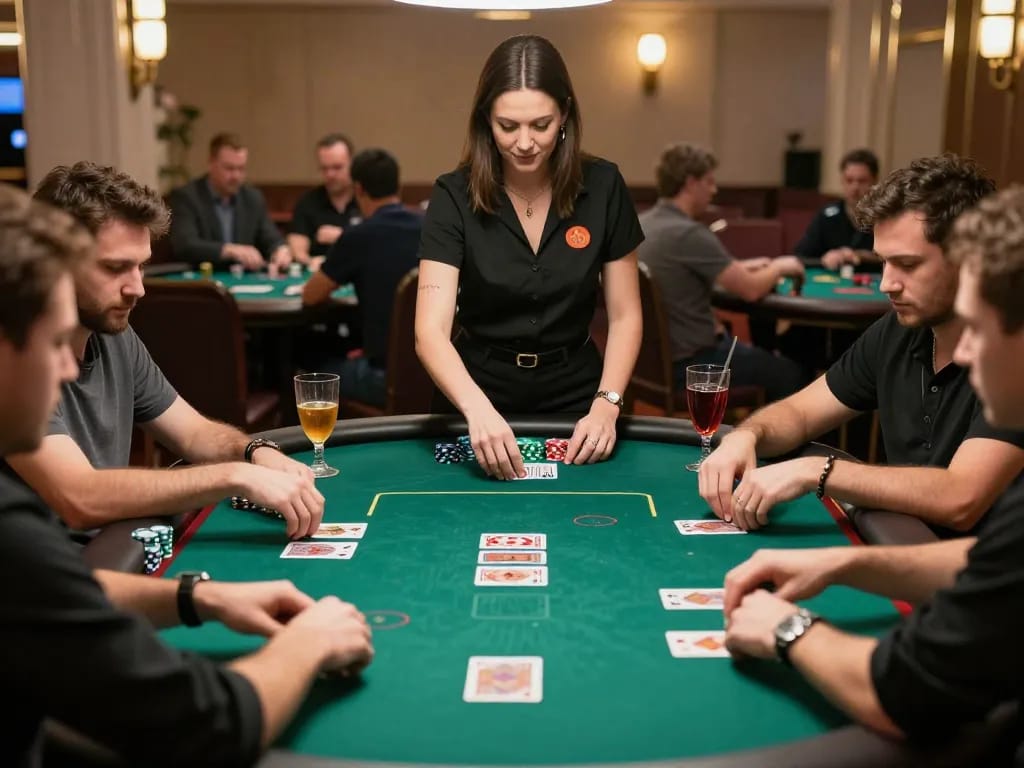 Engaging poker gameplay at SC88 VIP event, showcasing competitive players and dealer in action.