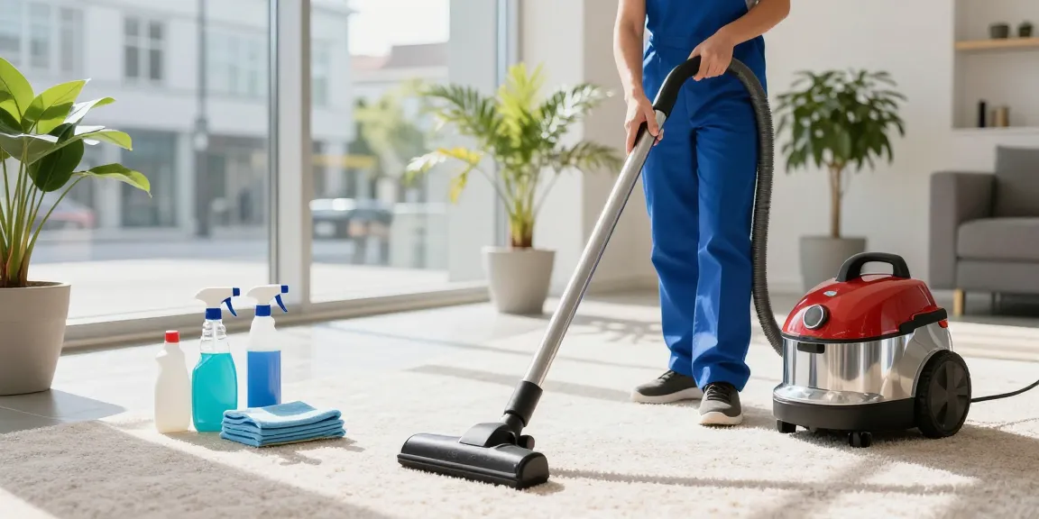 Professional cleaner providing reinigungen bern in a bright, modern environment.