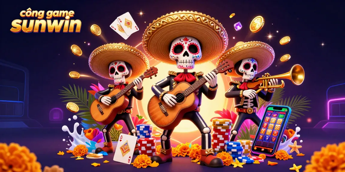 Win big with cổng game sunwin in this vibrant 3D illustration showcasing dynamic casino action.